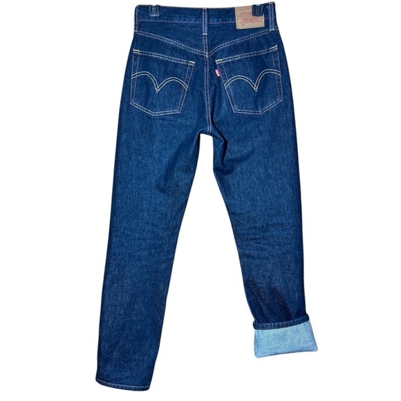 New Levi's 501 Premium Denim Big E Leather Patch Jeans 24 x 30 - Picture 2 of 11